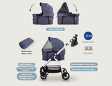 Ibiyaya Cleo 3-in-1 Medium Pet Stroller For Pets Up to 20kg -- Blue Jeans