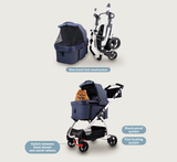 Ibiyaya Cleo 3-in-1 Medium Pet Stroller For Pets Up to 20kg -- Blue Jeans