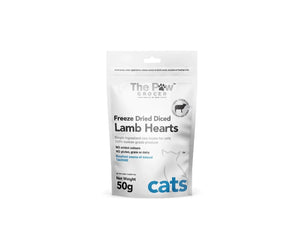 The Paw Grocer Freeze Dried Diced Lamb Hearts for Cats 50g