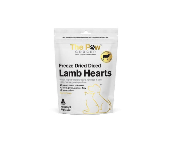 The Paw Grocer Freeze Dried Diced Lamb Hearts 90g