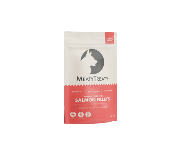 Meaty Treaty Freeze Dried Salmon Fillet for Dogs and Cats 80g