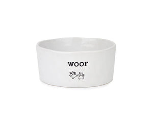 Barkley and Bella Woof Ceramic Bowl Large