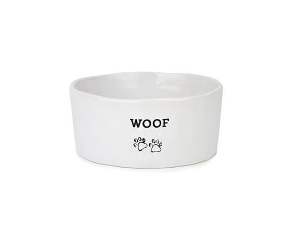 Barkley and Bella Woof Ceramic Bowl Large