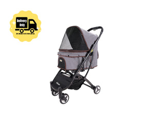 Ibiyaya Speedy Fold Pet Buggy Stroller For Pets Up to 20kg-- Grey Denim