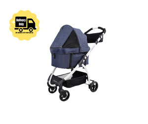 Ibiyaya Cleo 3-in-1 Medium Pet Stroller For Pets Up to 20kg -- Blue Jeans