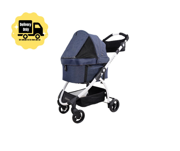 cleo dog stroller Ibiyaya Cleo 3-in-1 Medium Pet Stroller For Pets Up to 20kg -- Blue Jeans