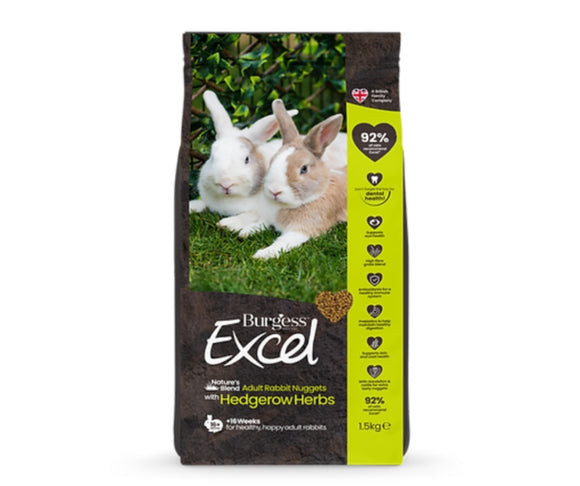 Burgess Excel Nature Blends Nuggets for Adult Rabbits 1.5kg