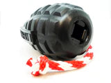 USA-K9 Magnum Grenade Durable Rubber Dog Chew and Tug Toy with Treat Dispenser