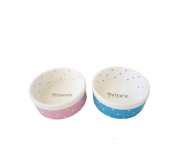 Prince and Princess ceramic food bowl