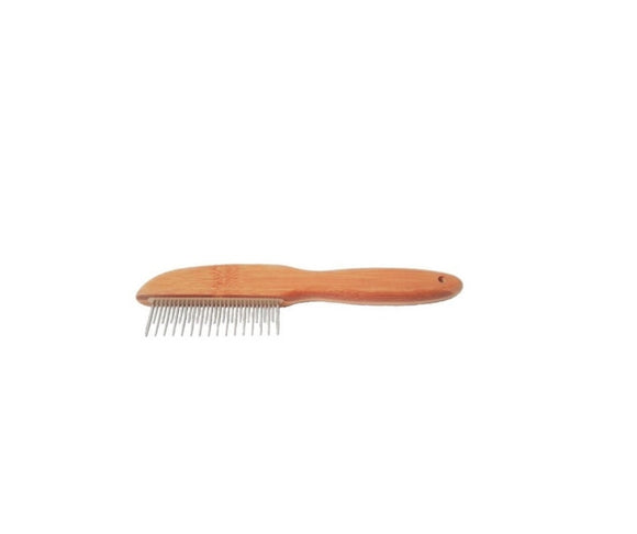 De-tangling Stainless Steel Tooth Bamboo Pet Comb