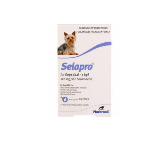 Selapro for Spot on Treatment for Dogs 2.6kg-5kg